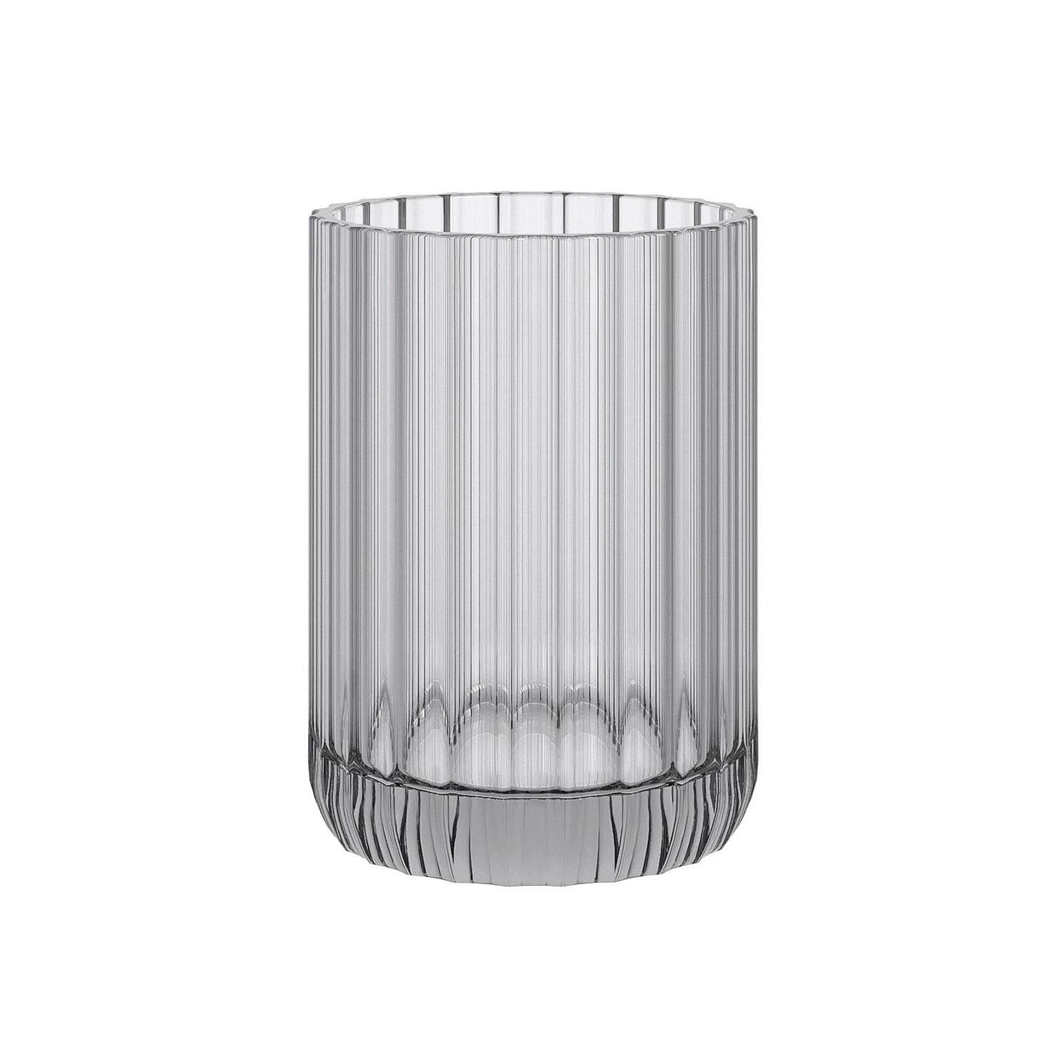 Toothbrush Holder Tumbler, Glass, 8cm, Smoke Grey, Lido Collection