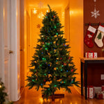 Artificial Christmas Tree With Rgb Lights & Wood Stand