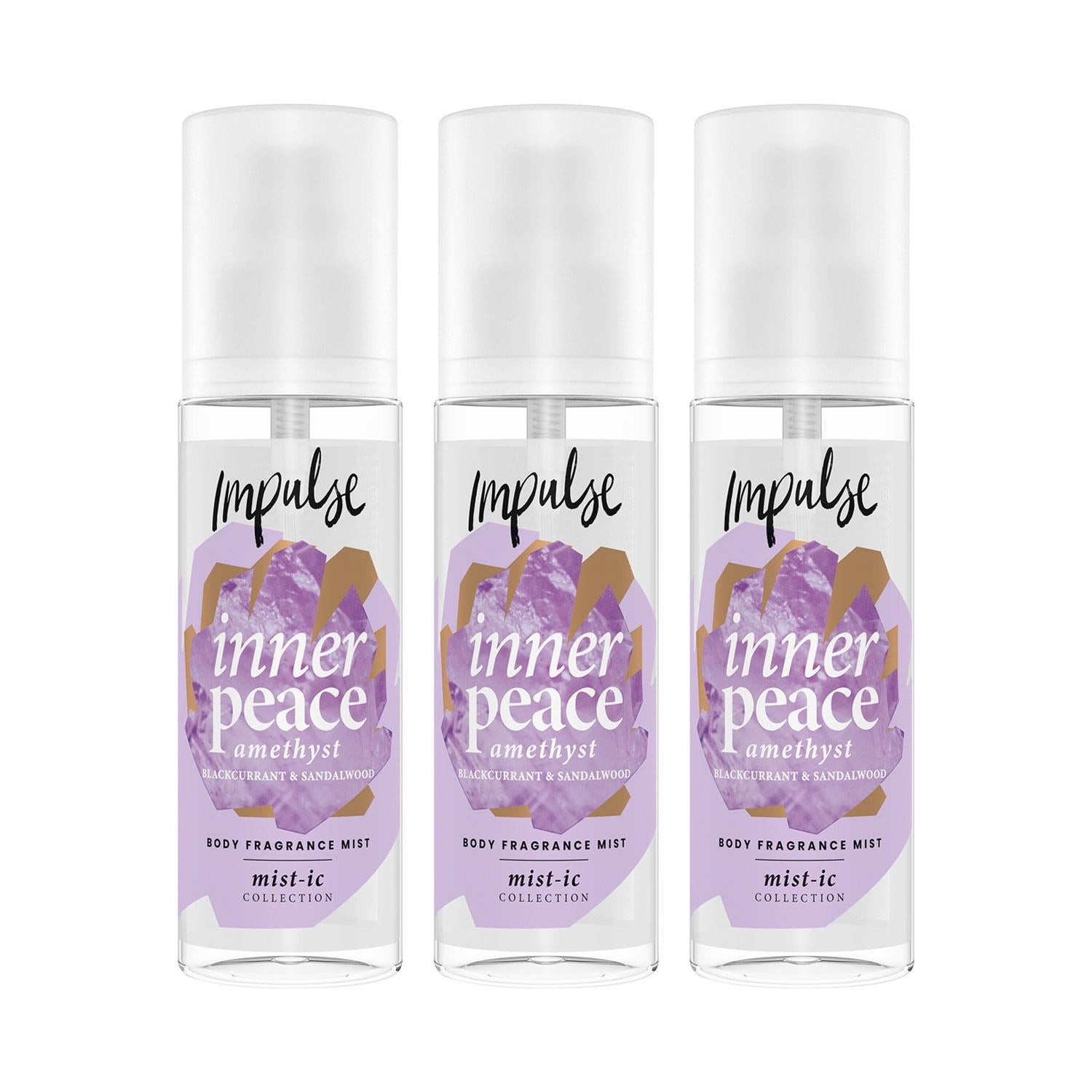 Inner Peace Body Fragrance Mist Fruity Black Currant&sandalwood, 3x150ml