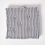 Cotton Thin Striped Floor Cushion | 40cm x 40cm | Black