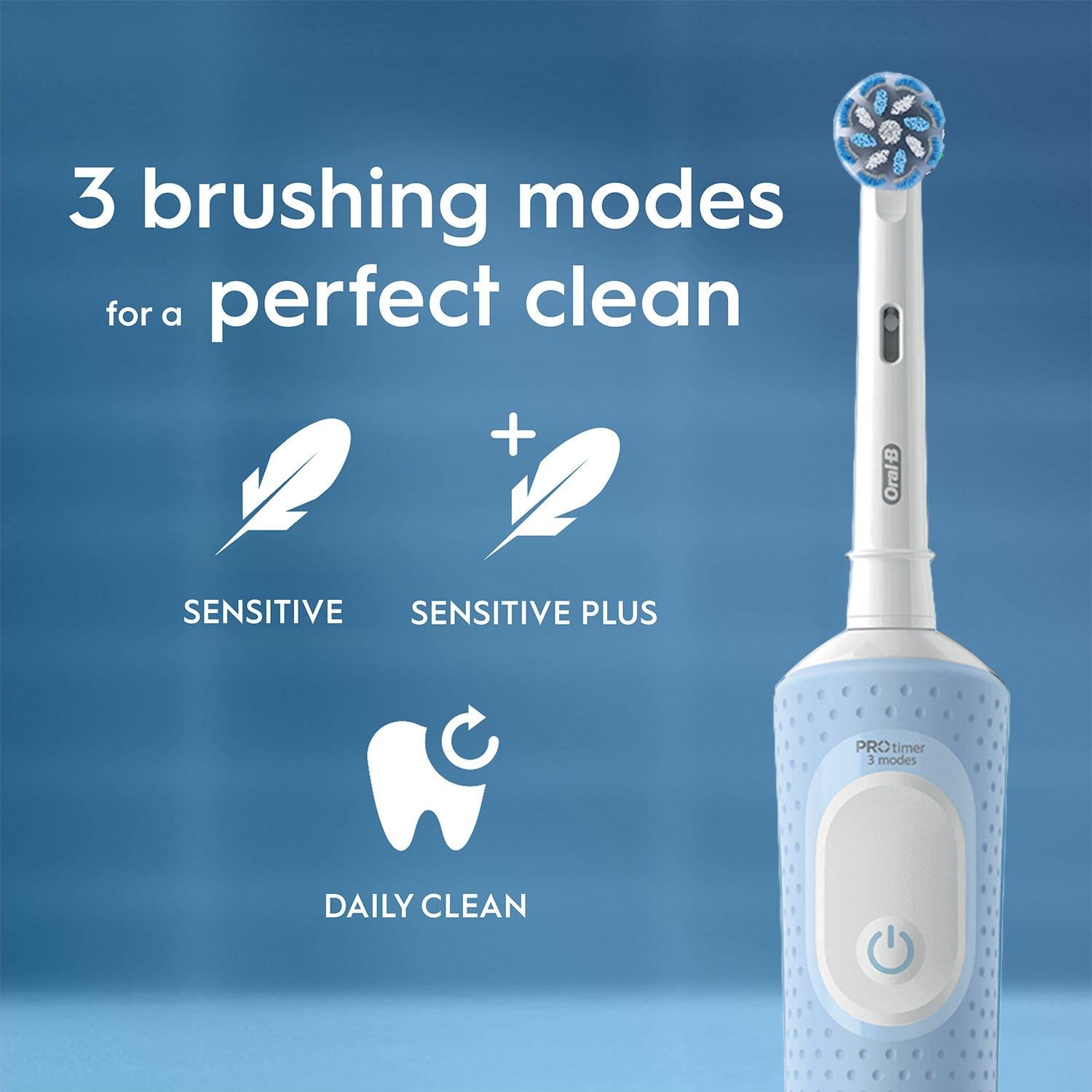 Vitality Pro Rechargeable Electric Toothbrush With 2 Brush Heads, Blue