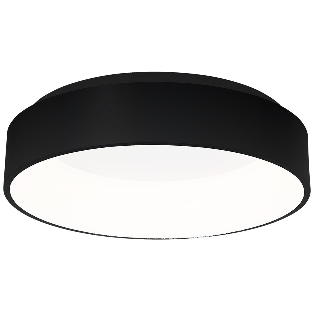 Ohio Led Flush Ceiling Lamp In Stylish Matt Black 24w(122w) With A Diameter Of 45cm