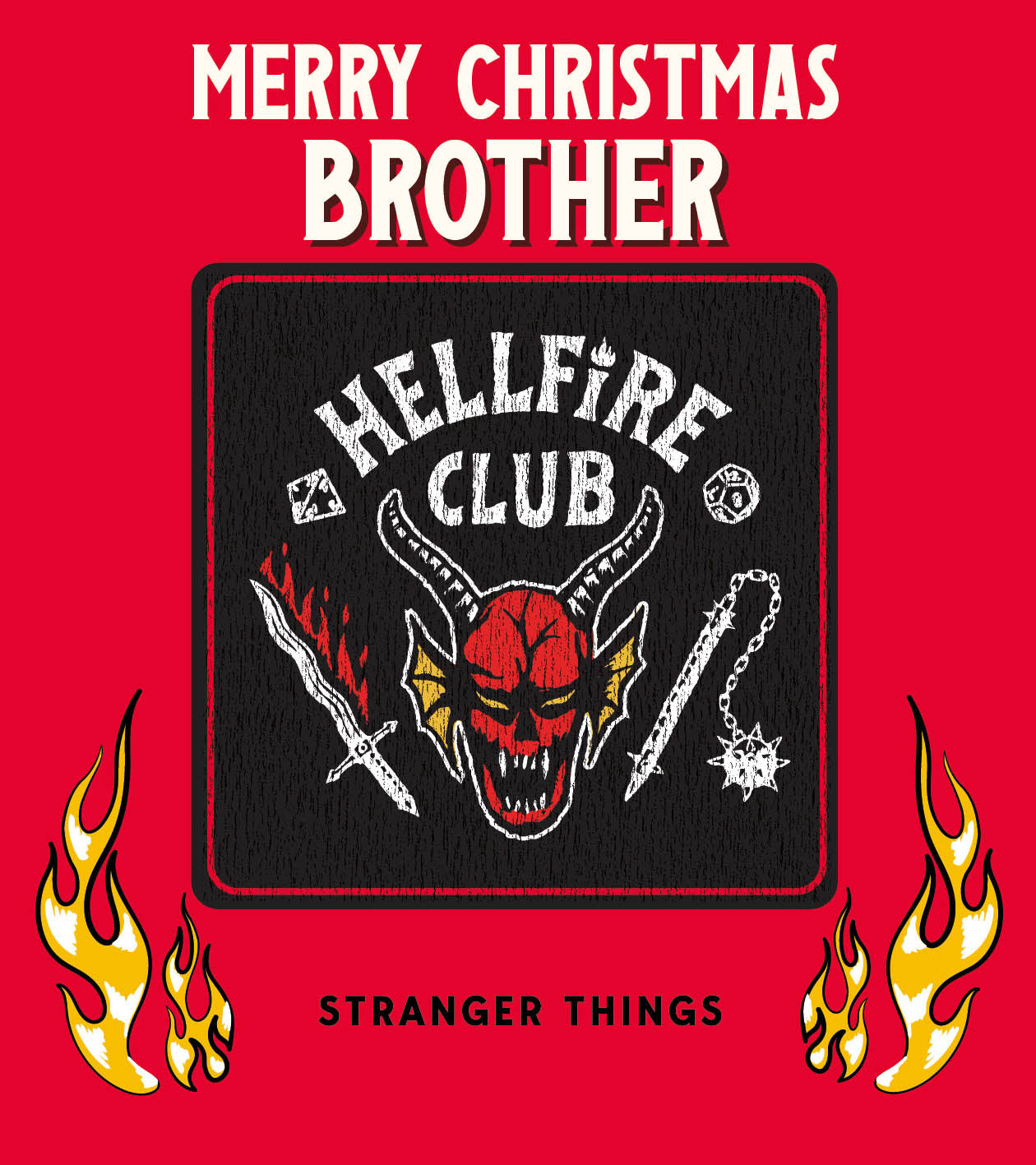 Stranger Things Brother Christmas Card With Detachable Coaster Official Product