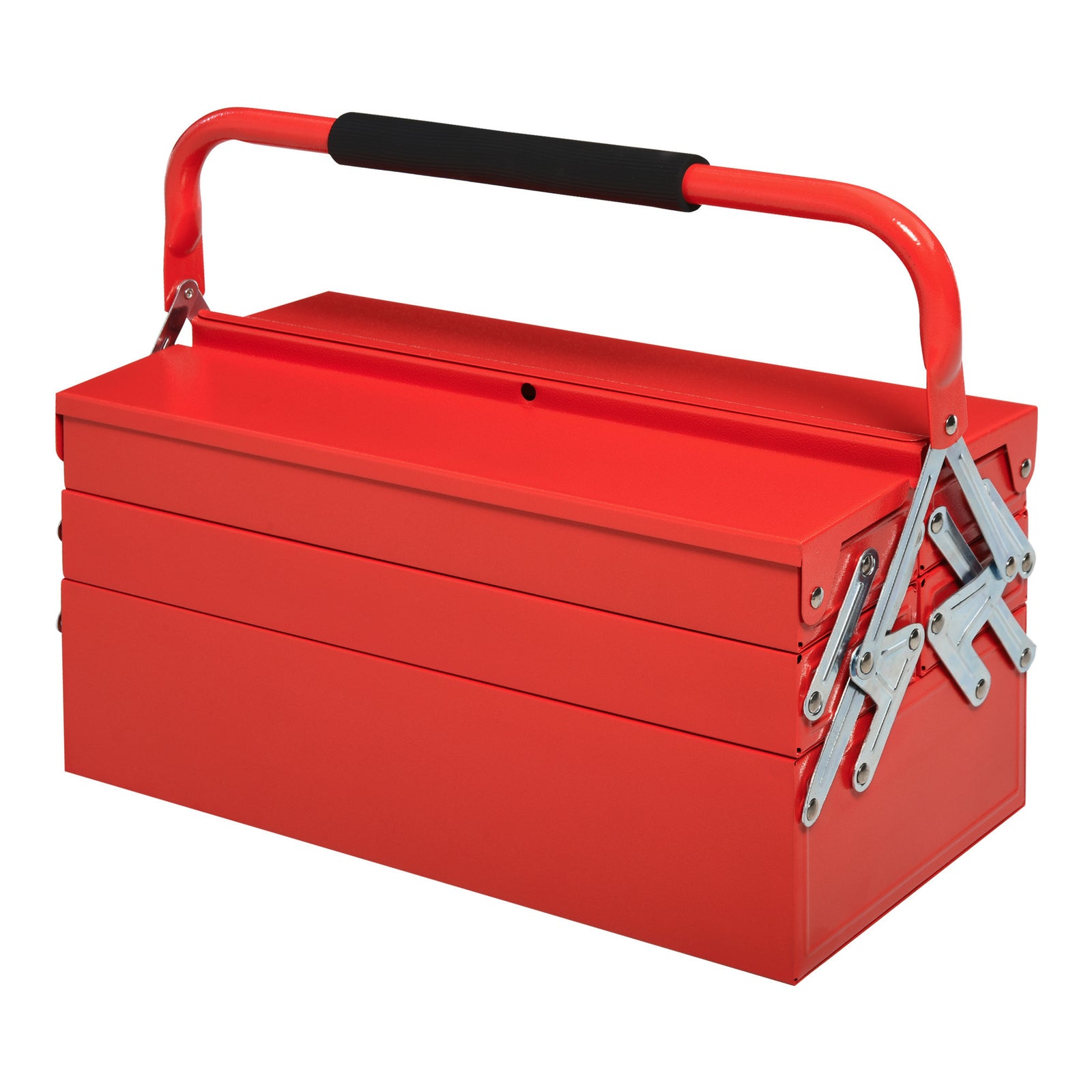 3 Tier Toolbox With 5 Trays And Handle, 45cmx20cmx34.5cm | Red