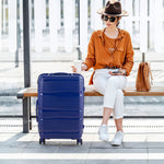 Lockable Travel Suitcase Set | Set of 4 | Navy Blue