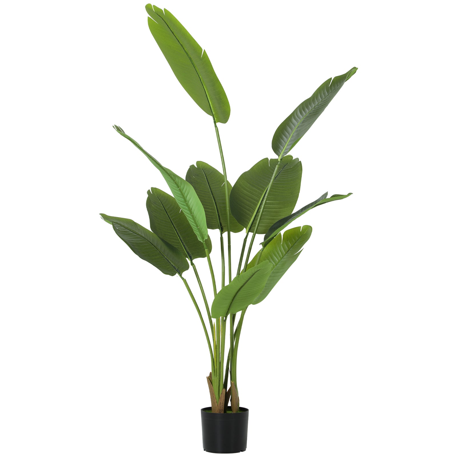 Artificial Bird Of Paradise Plant With Flocking In Pot | 160cm | Green