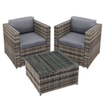 Malta Rattan 2 Seat Tea For Two Set | 2 Seat | Walnut Grey