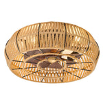 Breeins 50cm Dia Rattan Ceiling Fan Light With Remote Control,round Shape