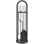 Outsunny 5 Pcs Fireplace Companion Set, Metal Fireside Companion Set