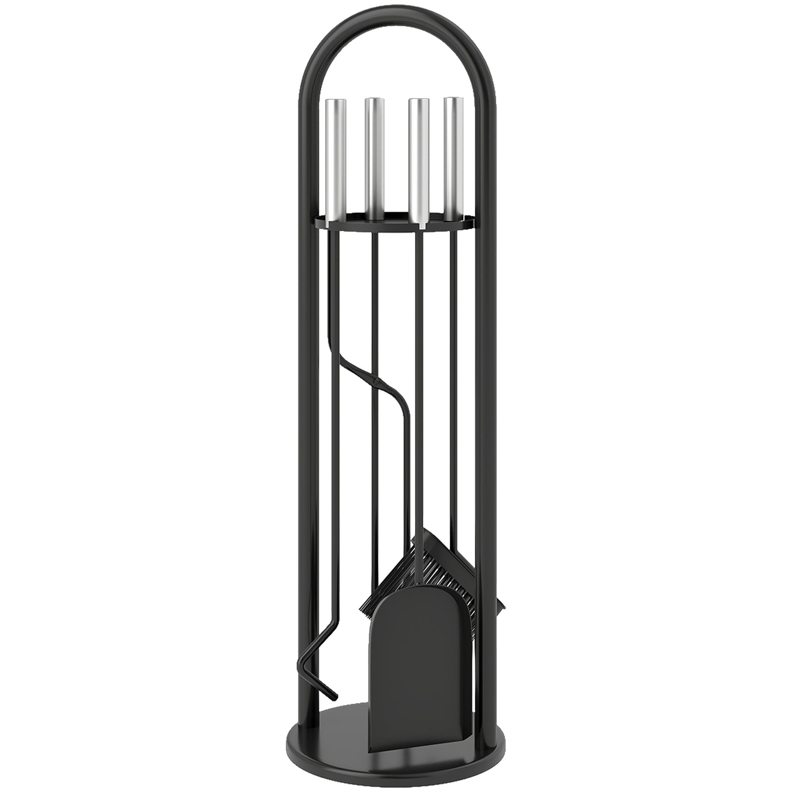 Outsunny 5 Pcs Fireplace Companion Set, Metal Fireside Companion Set