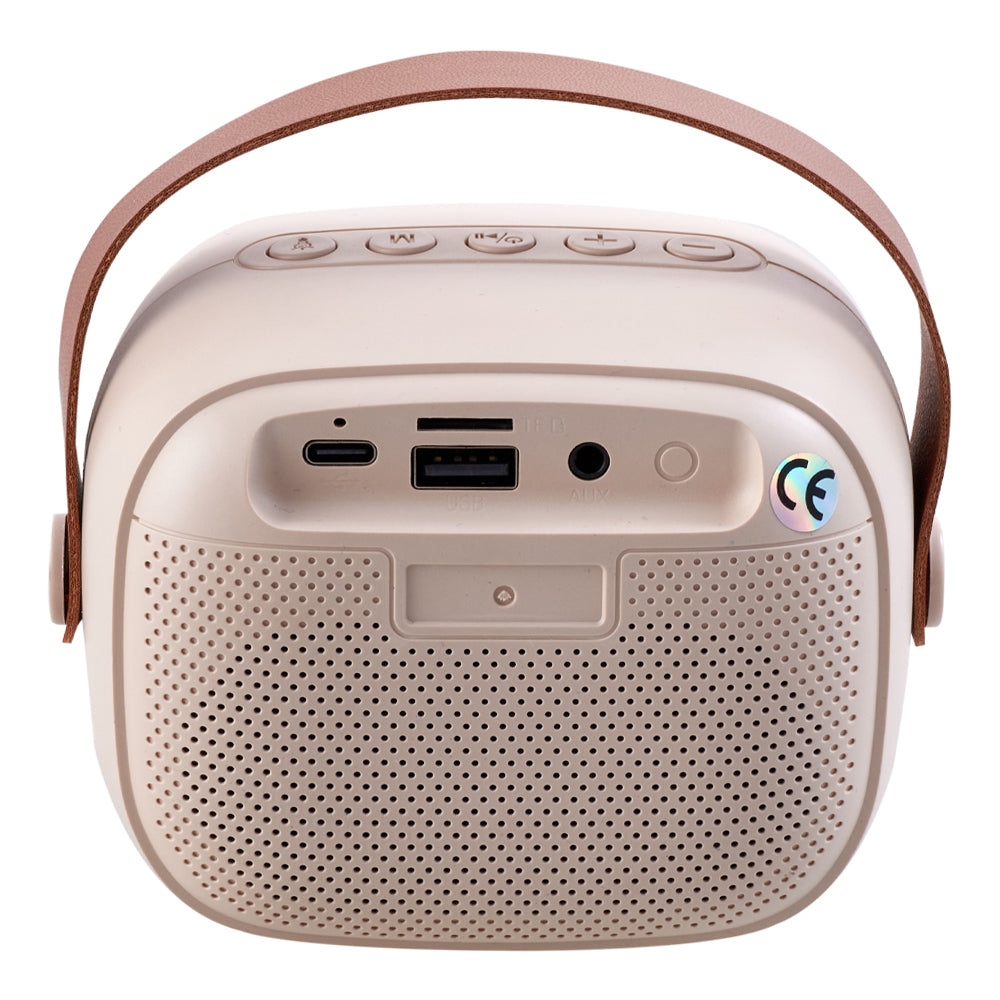 Portable Karaoke Speaker With Two Wireless Microphones And Rgb Lights | White