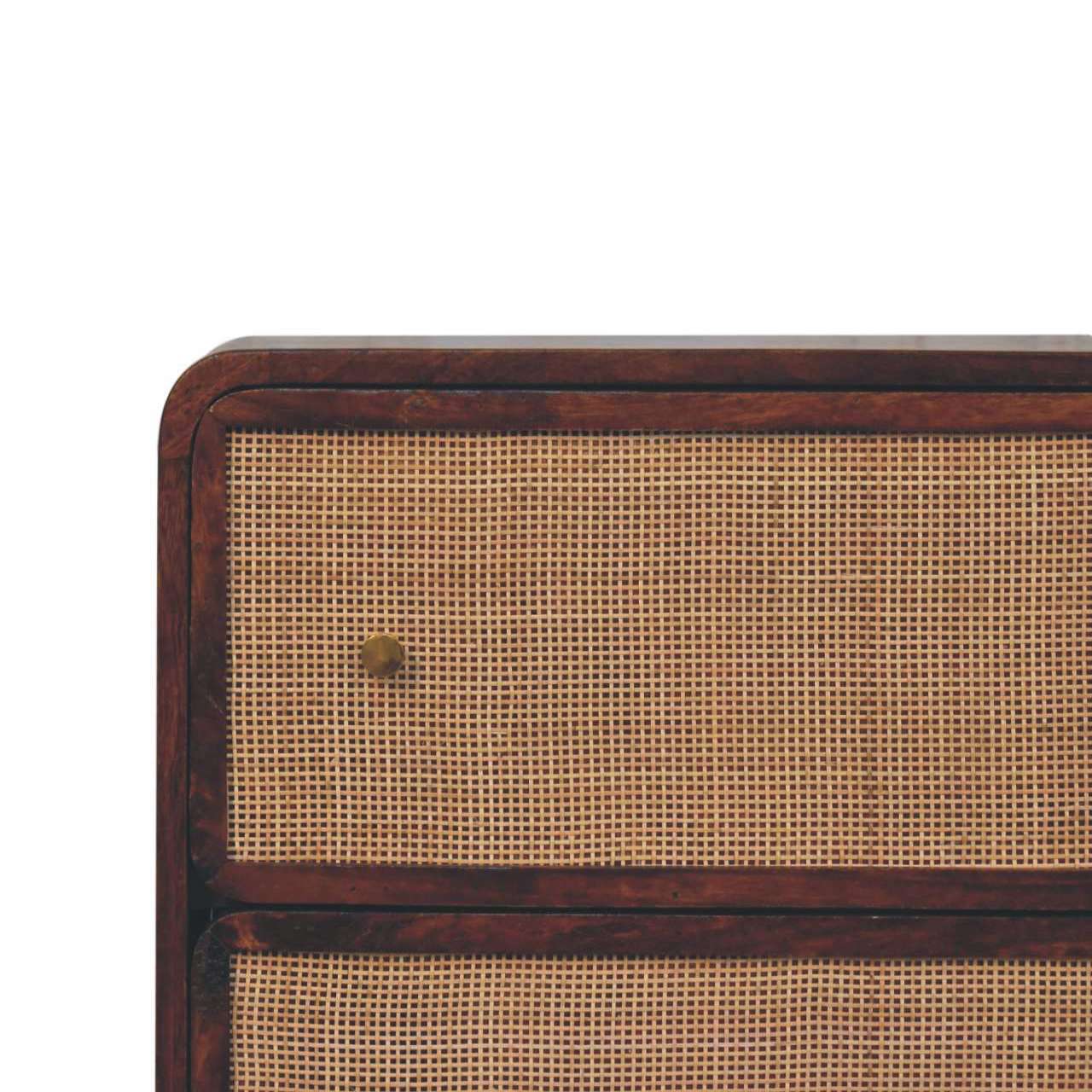 Chestnut Woven Chest, 3 Drawers, Woven Fronts, Brown