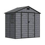 8x4ft Outdoor Apex Roof Storage Shed With Floor, Window,2 Vents & Double Lockable Doors,wood Grain Design