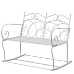 2-seat Rocking Chair Patio Bench, Antique Metal