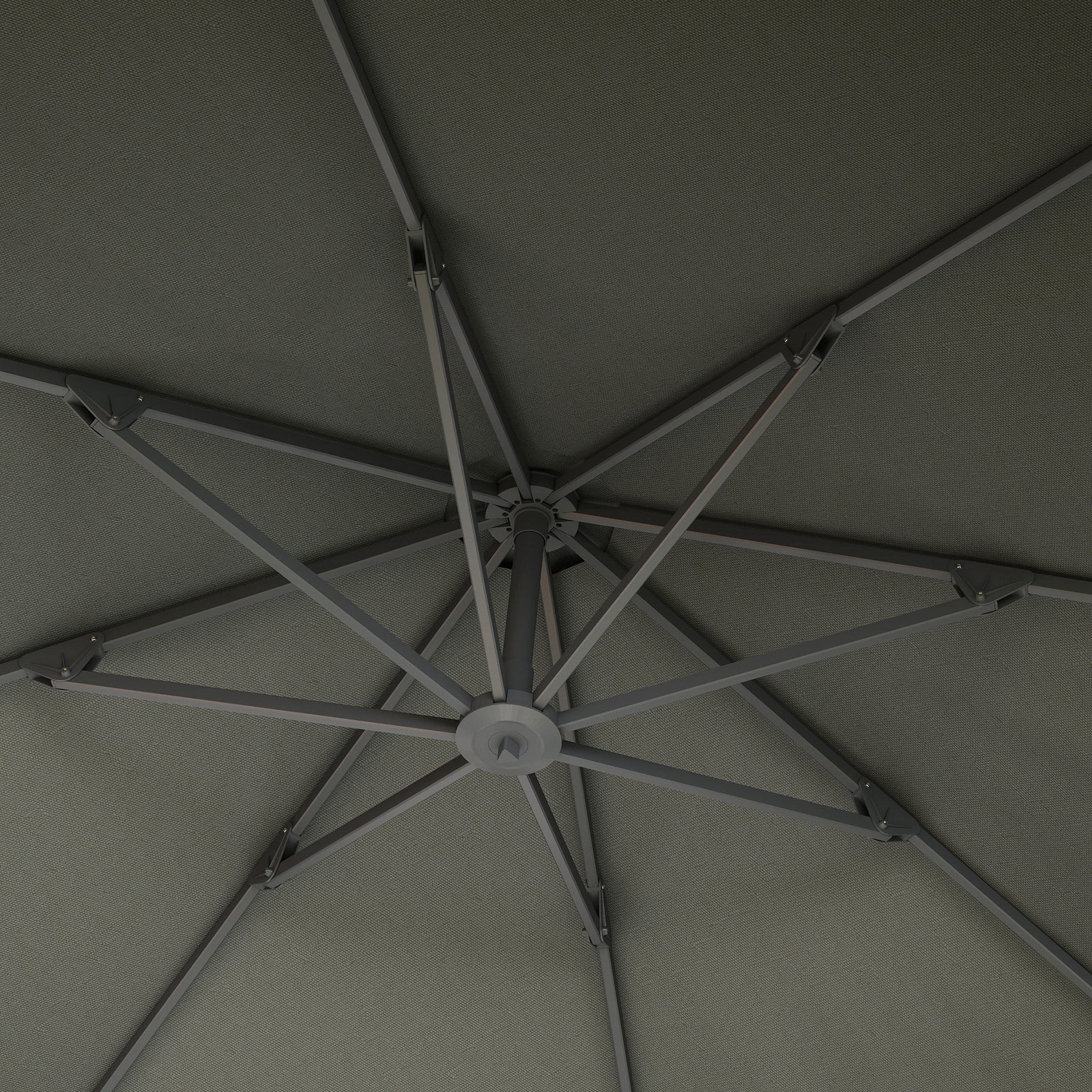3(m) Garden Cantilever Parasol With Crank Aluminium Frame | Gray