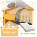 Toddler Bed Frame, Puppy-themed Design, 143 X 74 X 58cm - Yellow | Yellow
