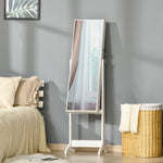 Mirrored Jewellery Cabinet Lockable Jewellery Organiser | One Size | White