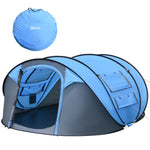 4-5 Person Camping Tent Dome Pop-up Tent  With Windows | Sky Blue