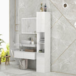 High Gloss Bathroom Floor Cabinet Cupboard With Doors