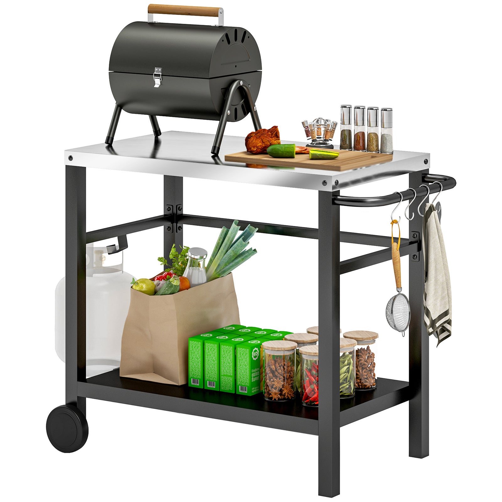 Outdoor Bbq Table W/ Shelf, Outdoor Kitchen