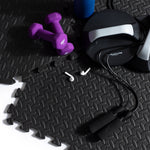 Interlocking Gym Mat - Corrugated Black