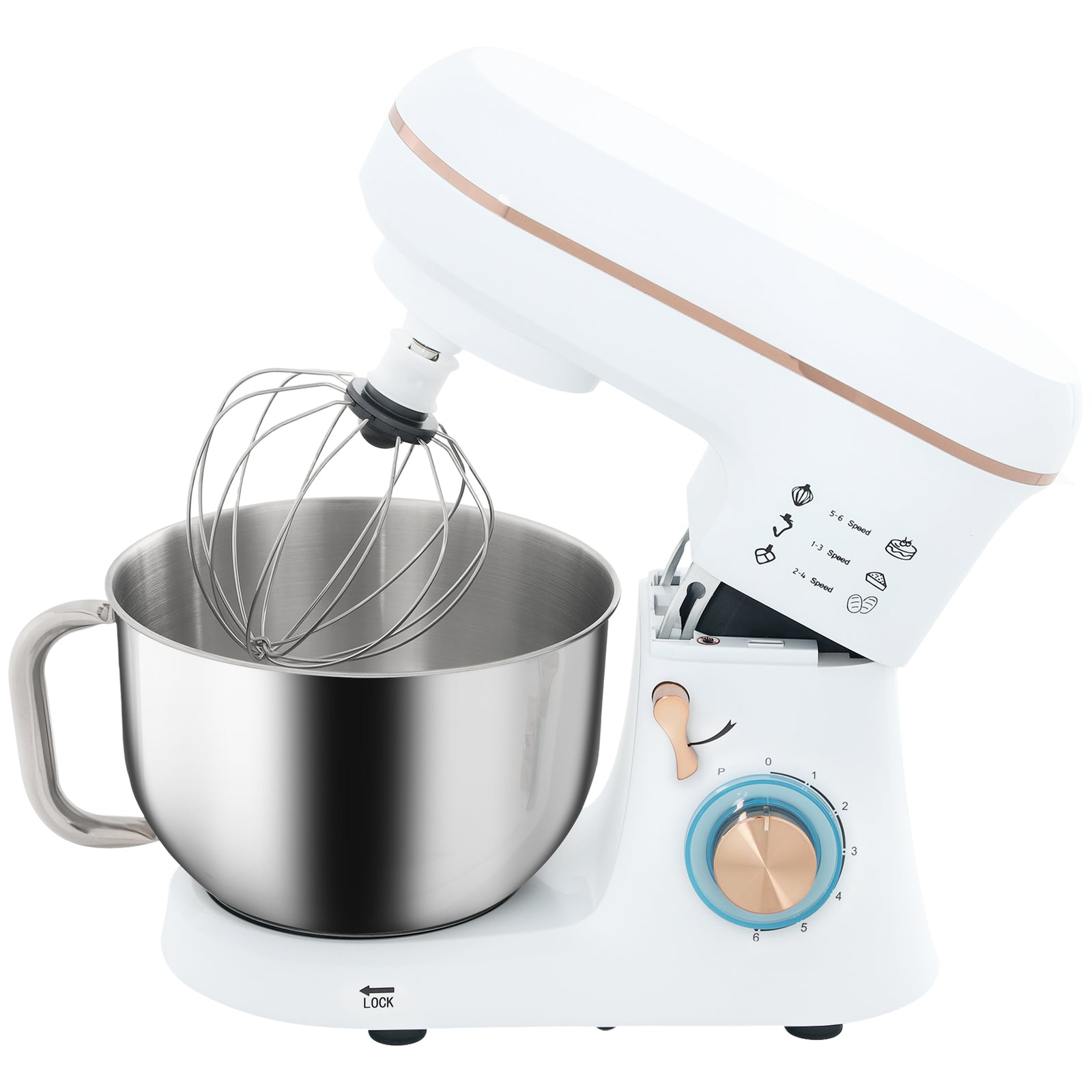 Electric Stand Mixer 5l Food Mixer With Whisk | White