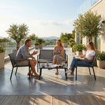 4 Seater Garden Furniture Set, Metal Garden Sofa Set | Grey