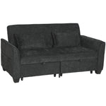 2 Seater Sofa Bed, 4-in-1 Convertible Pull Out Sleeper Sofa | Black