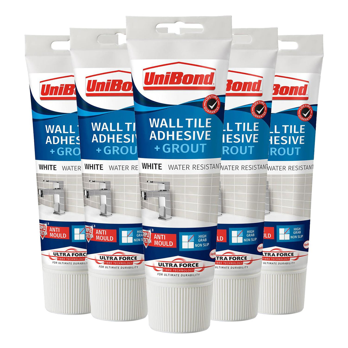Anti Mould 2 In 1 Wall Tile Adhesive & grout For Easy Tiling 300g | Set of 5