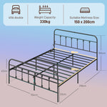 Bed Frame With Led Lights And Charging Station | King | Black