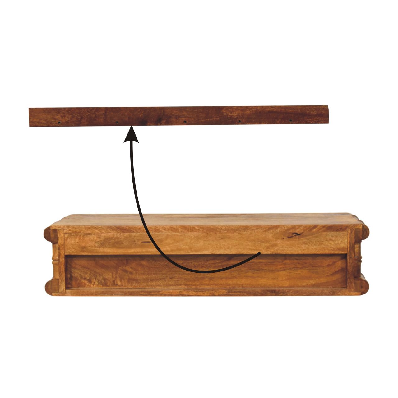 Bamboo Wall-mounted Console, 2 Drawers, Brown