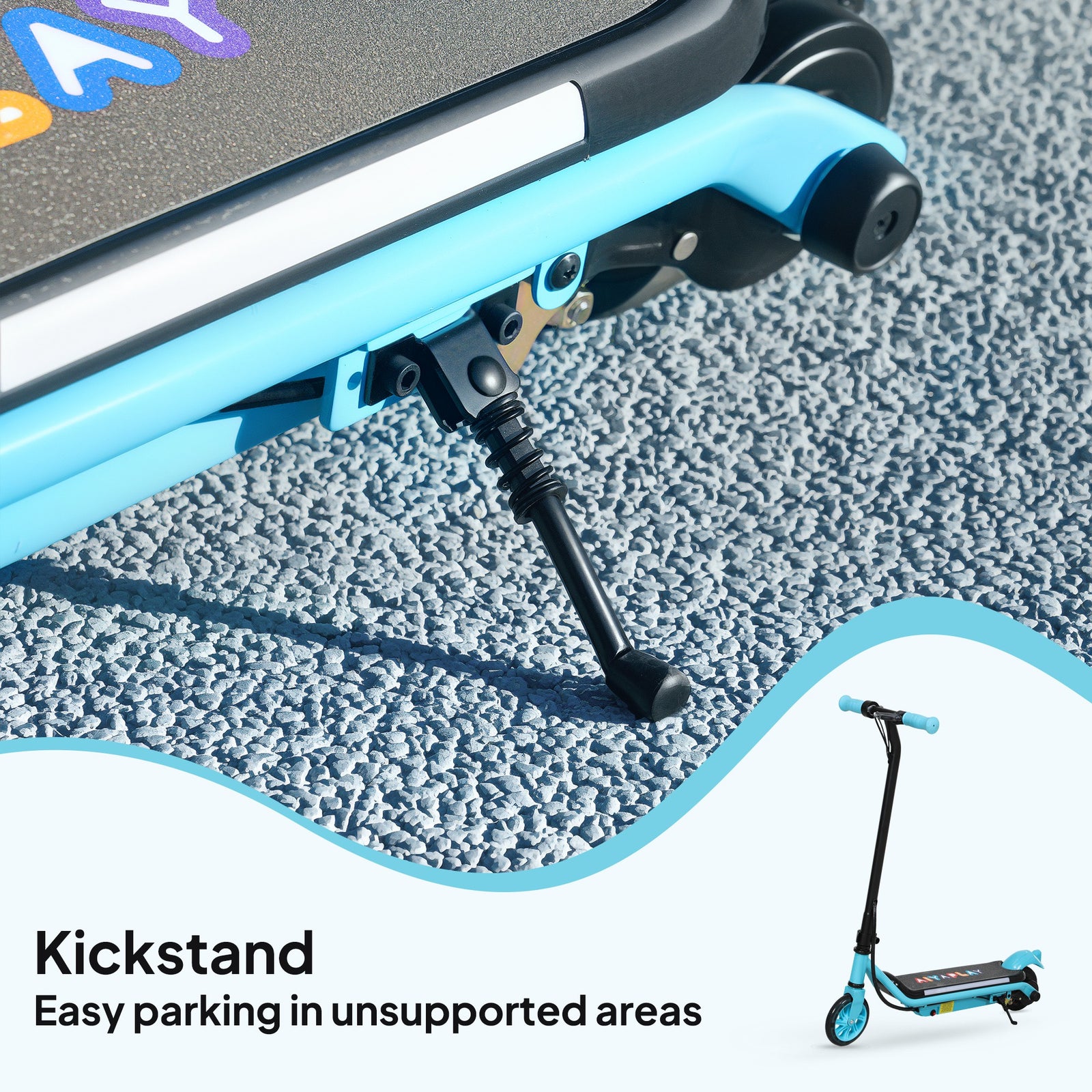 Electric Scooter For 6-14 With Dual Brakes & Colourful Light | Blue