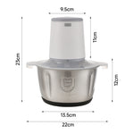 Electric Wireless 2l Stainless Steel Kitchen Meat Mincer