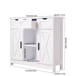 Wooden Sideboard Storage Cabinet With 3 Drawers And 2 Doors