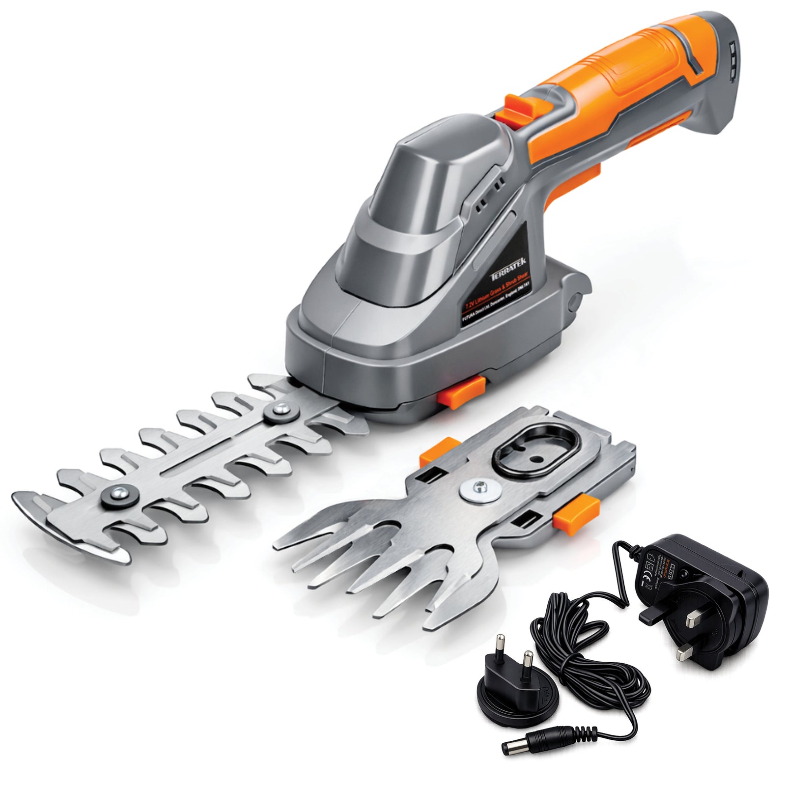 Hand Held Cordless Hedge Trimmer 2 In 1 Topiary Shears Li Ion Battery 7.2v