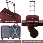 56x36x23cm Lightweight 4 Wheel Carry-on Cabin Suitcase 30+ Airline Approved - Overhead Luggage | 56 x 36 x 23cm | Burgundy