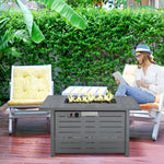 Propane Fire Pit Table 50000 Btu W/ Cover & Lava Rocks