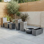 Zinc Galvanised Trough Planter | 75cm x 32cm x 32cm | Silver Black