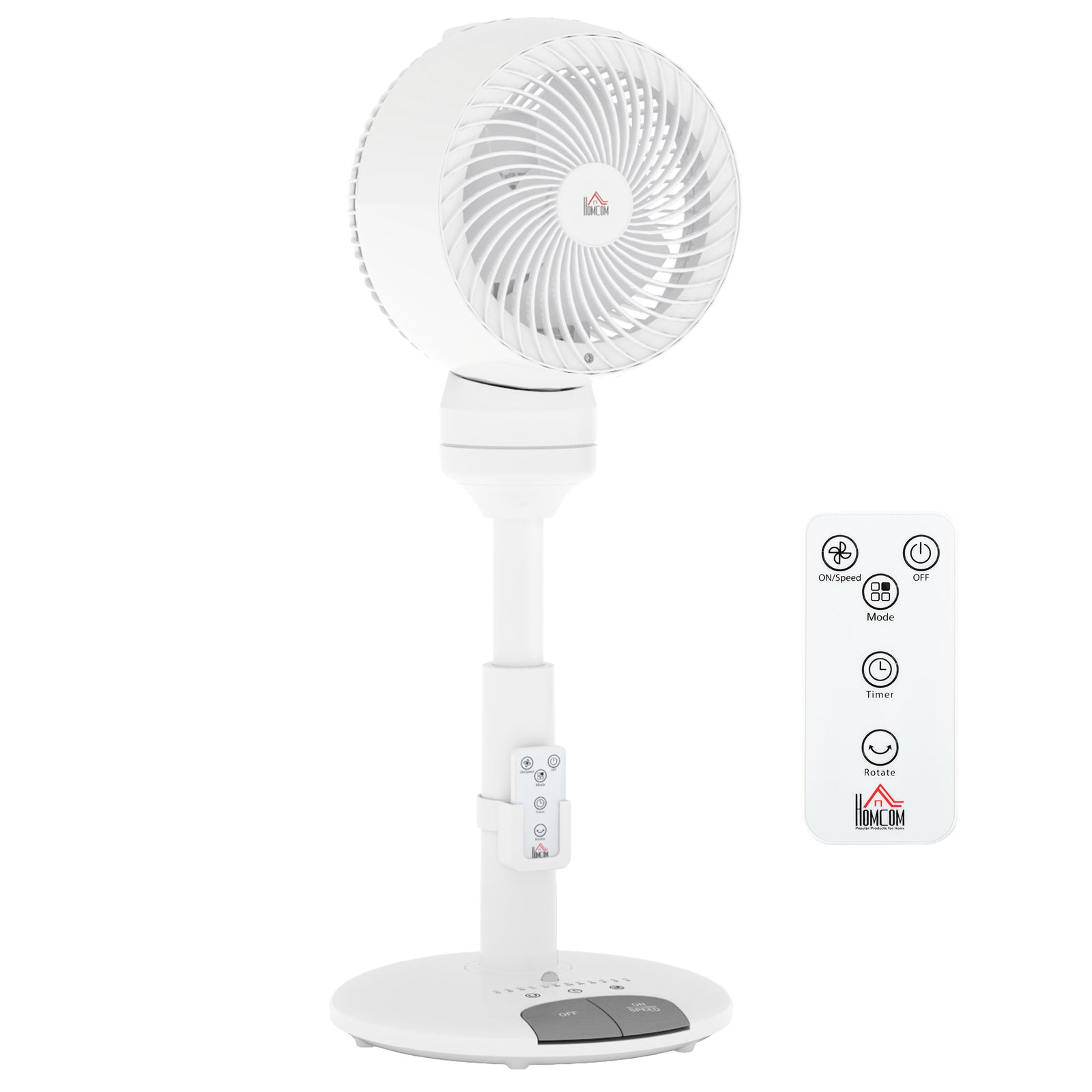 9 Inch Height Adjustable Air Circulator Fan With 9 Setting | One Size | White