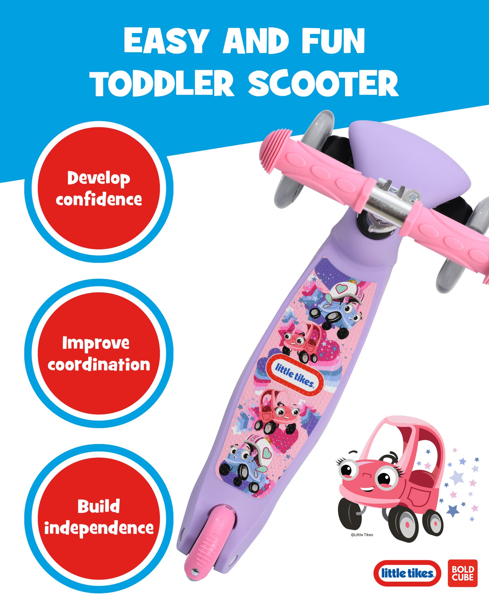 Little Tikes Kids 3 Wheel Scooter | Pink