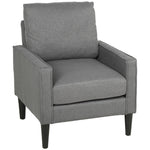 Removable Pillow Linen Accent Chair | Dark Grey