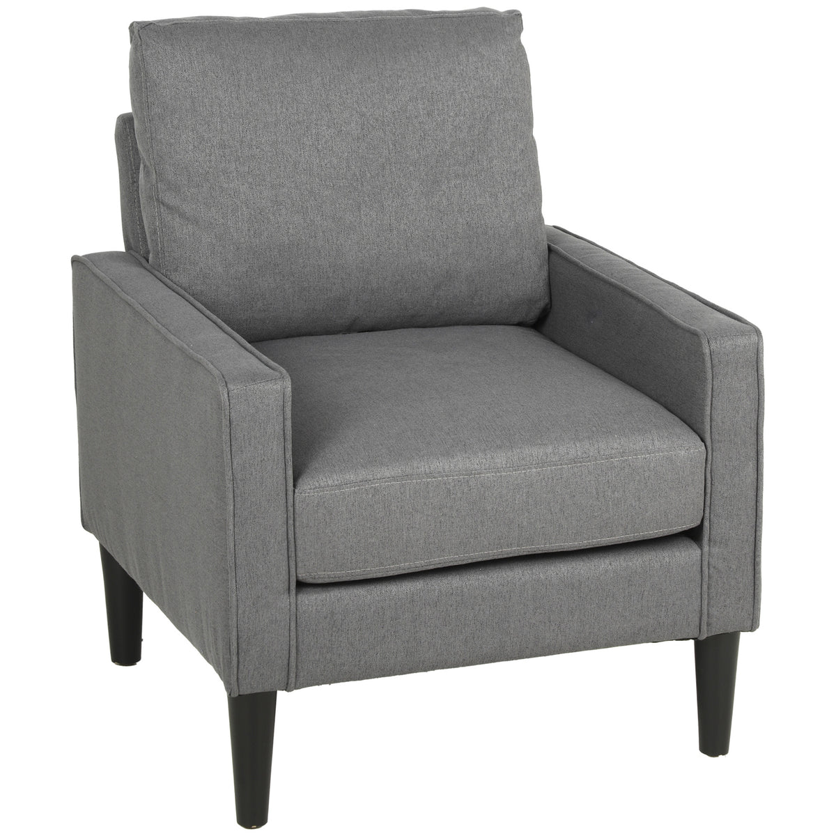 Removable Pillow Linen Accent Chair | Dark Grey