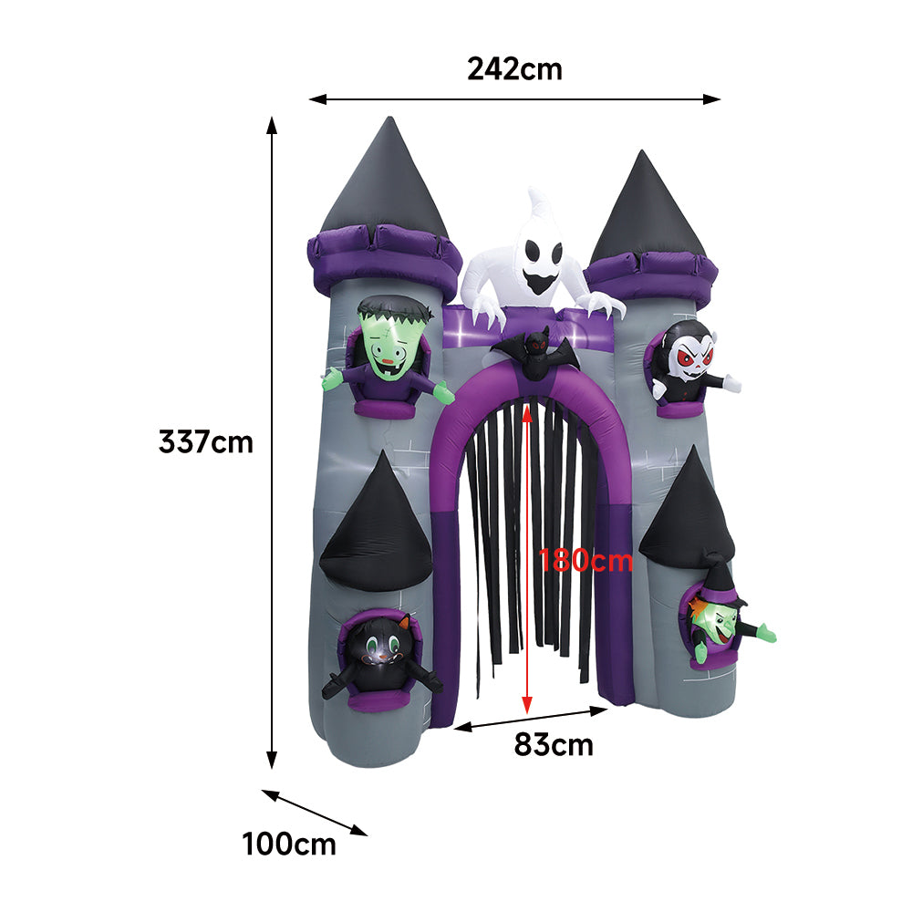 Halloween Lighted Haunted Castle Arch Inflatable