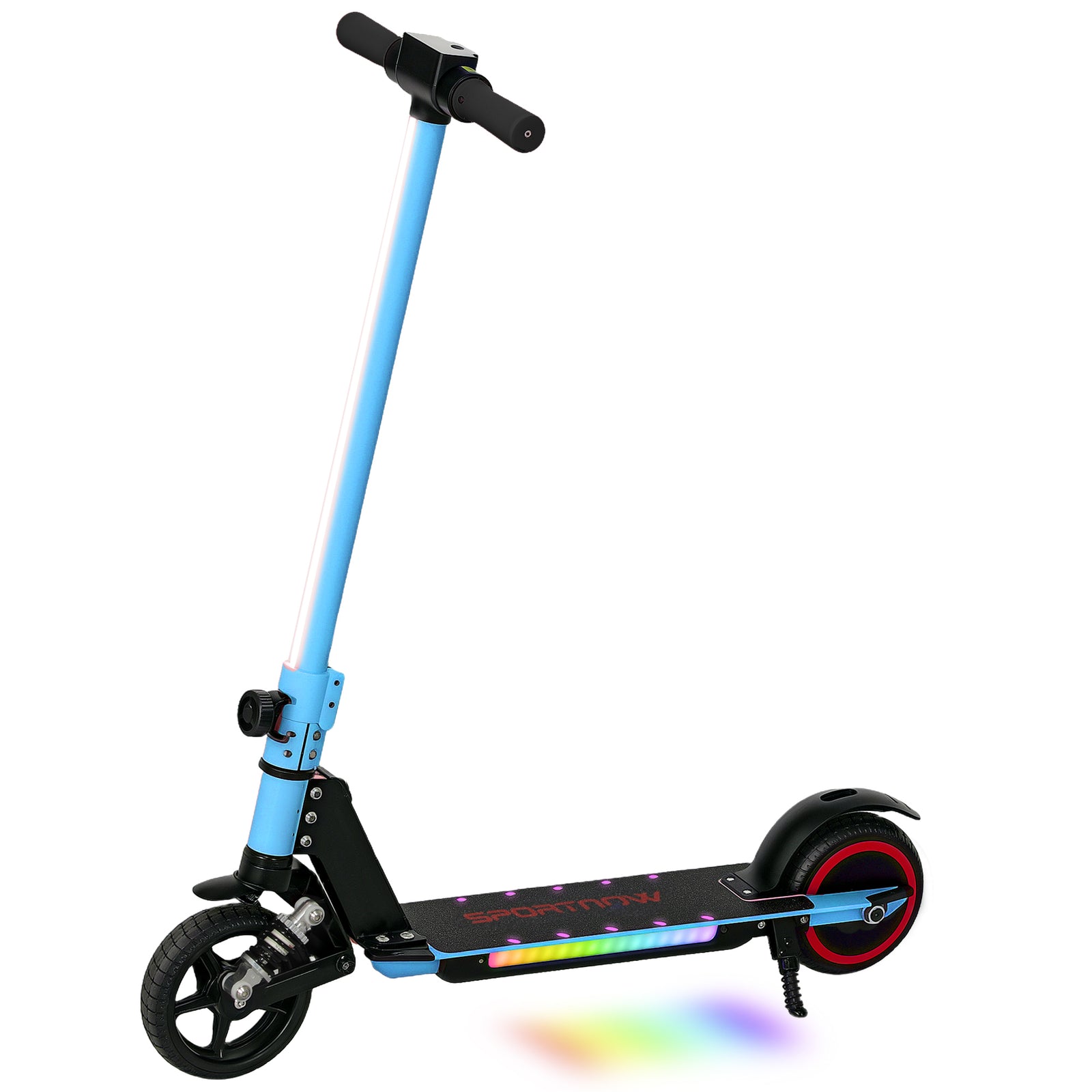 Folding Electric Scooter W/ Led Lights And Display | Blue