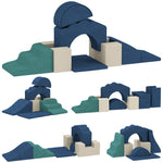 Kids Soft Play Set, 7 Piece Foam Climbing Blocks | Blue