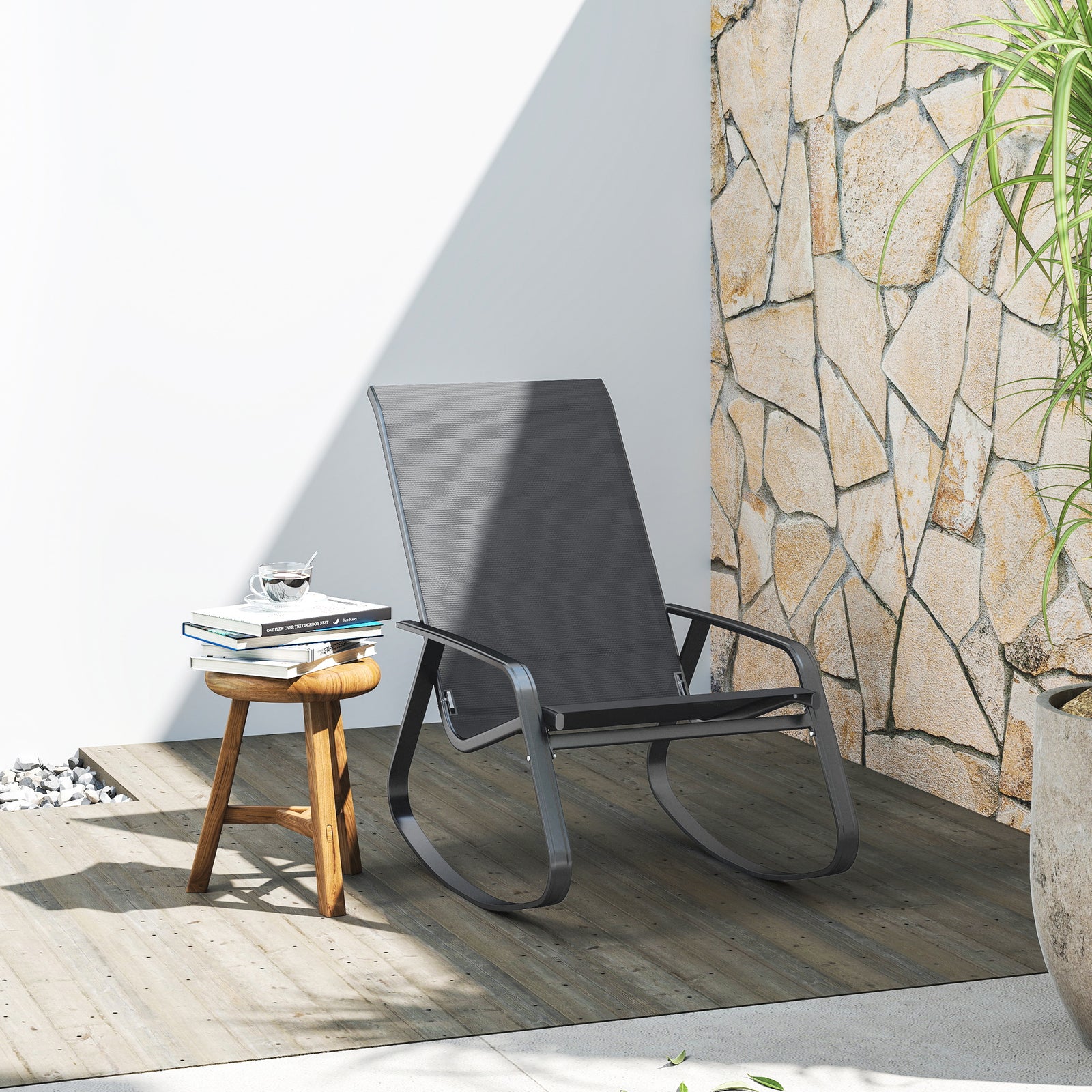 Garden Rocking Chair, Ergonomic With Armrests