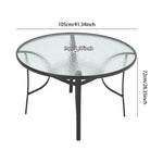 5 Pieces Garden Dining Set Tempered Glass Outdoor Coffee Table And Chairs Set