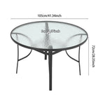 5 Pieces Garden Dining Set Tempered Glass Outdoor Coffee Table And Rattan Chairs Set