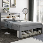 Fabio Wooden Storage Bed With 2 Drawer | King | Grey