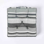 Morocco Striped Cotton Floor Cushion | 40cm x 40cm | Monochrome